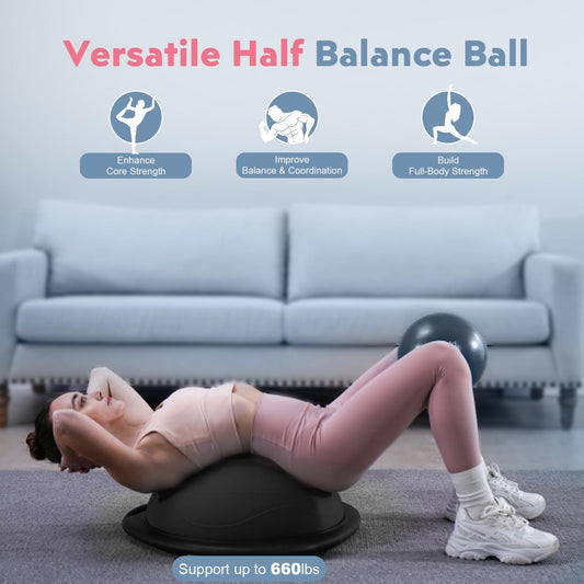 Half Balance Trainer Ball with Bands for Home Gym