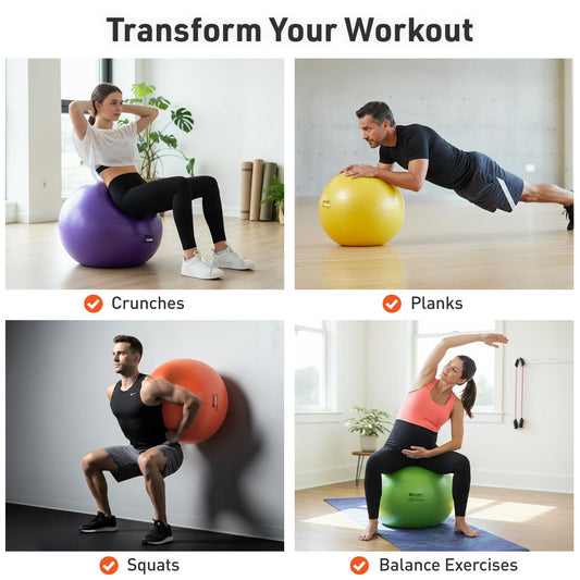 Body Sport Stability Ball with Pump for Core Training