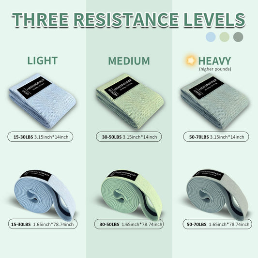 9-Piece Fabric Resistance Bands Set for Training