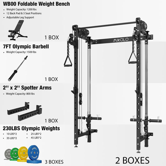Mikolo Folding Wall Mounted Squat Rack