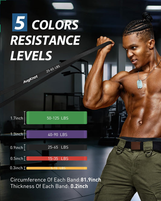 5-Level Resistance Bands Set for Home Fitness