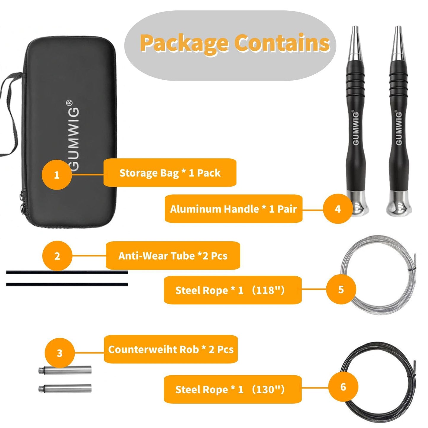 GUMWIG High-Speed Jump Rope with Weights