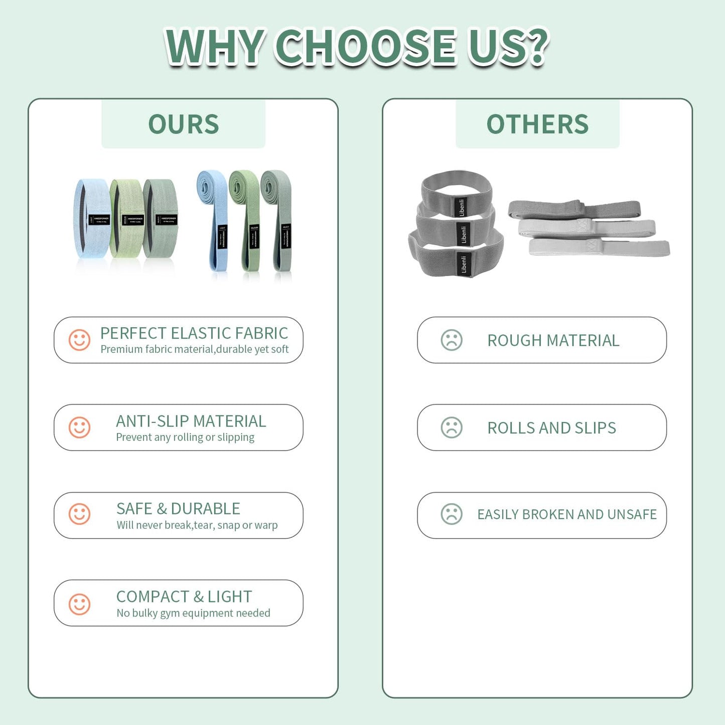 9-Piece Fabric Resistance Bands Set for Training