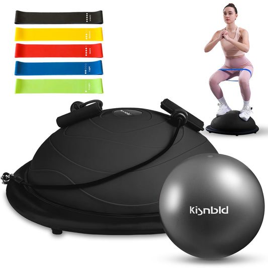 Half Balance Trainer Ball with Bands for Home Gym