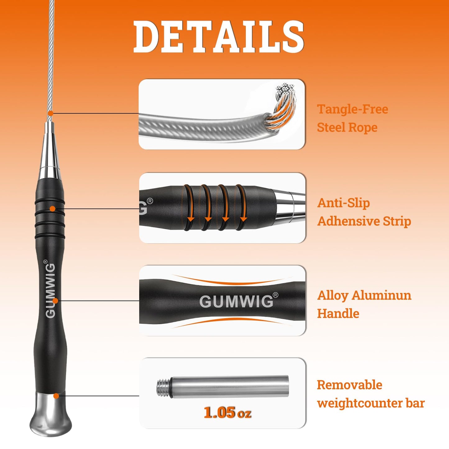 GUMWIG High-Speed Jump Rope with Weights
