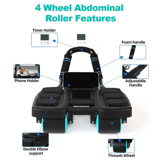 Auto-Rebound Ab Roller with Elbow Support
