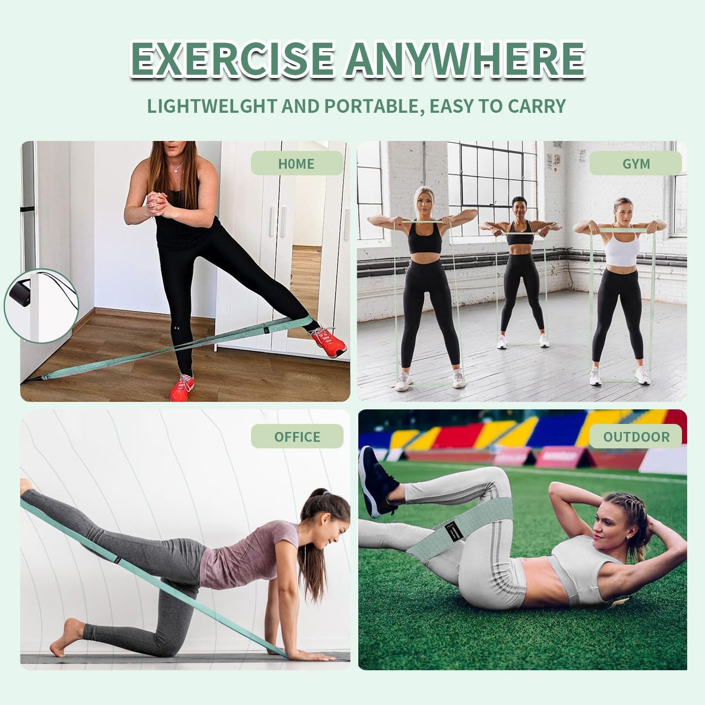 9-Piece Fabric Resistance Bands Set for Training