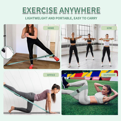 9-Piece Fabric Resistance Bands Set for Training