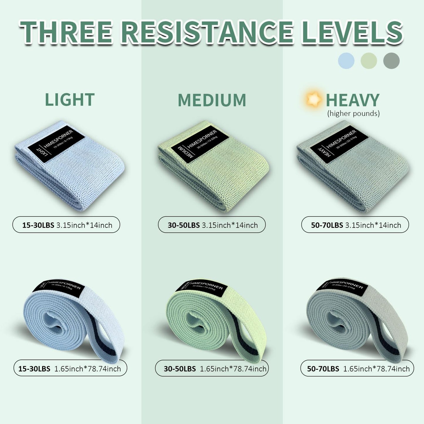 9-Piece Fabric Resistance Bands Set for Training