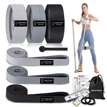 9-Piece Fabric Resistance Bands Set for Training