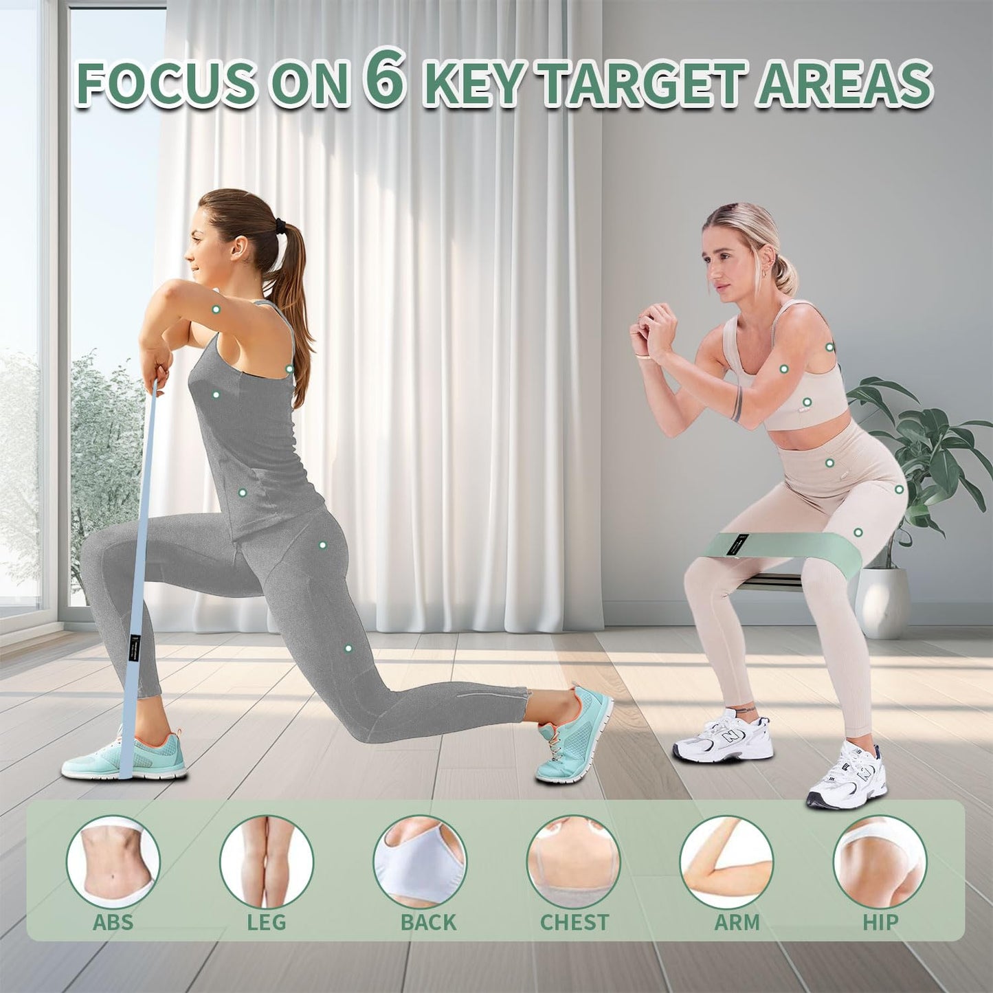 9-Piece Fabric Resistance Bands Set for Training