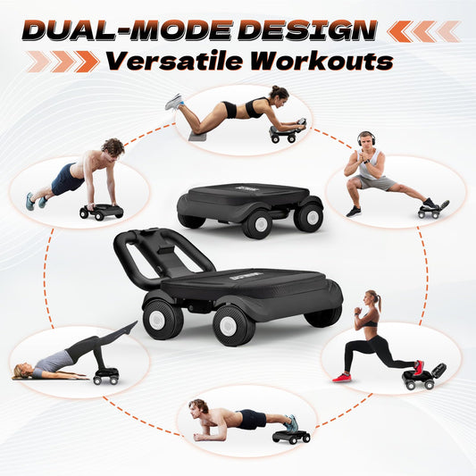 EAST MOUNT Auto-Rebound Ab Roller with Support