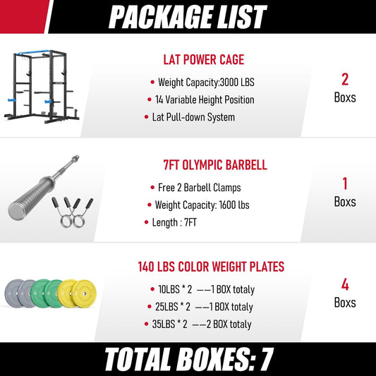Sportsroyals Power Rack with LAT Pulley