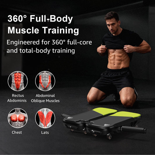 360° Multi-Directional Ab Roller with 8 Wheels