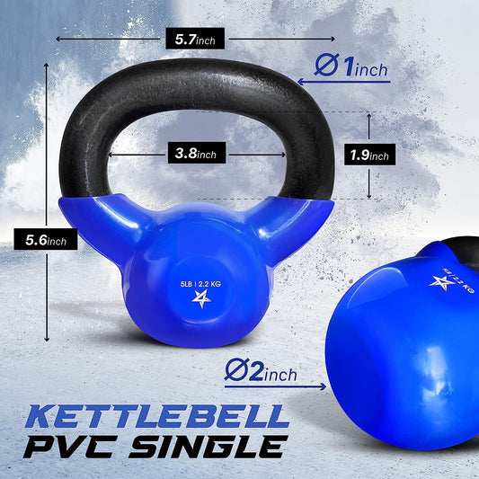 Vinyl Coated Cast Iron Kettlebell for Home Gym