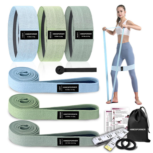 9-Piece Fabric Resistance Bands Set for Training